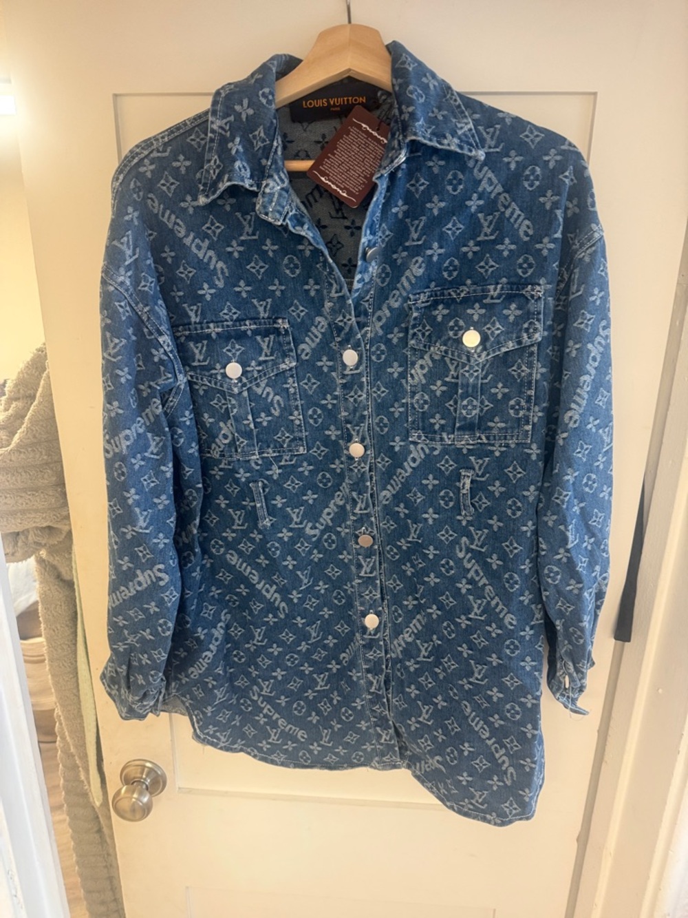 Louis Vuitton x Supreme Monogram Denim Jacket - Blue